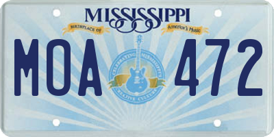 MS license plate MOA472