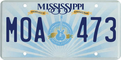 MS license plate MOA473