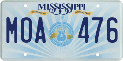 MS license plate MOA476