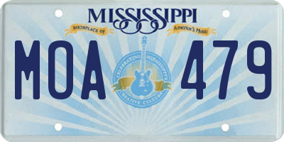 MS license plate MOA479