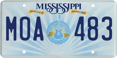 MS license plate MOA483