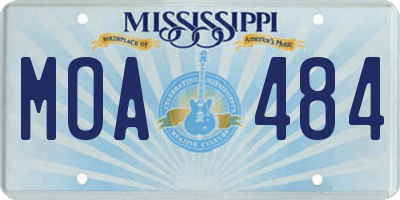 MS license plate MOA484