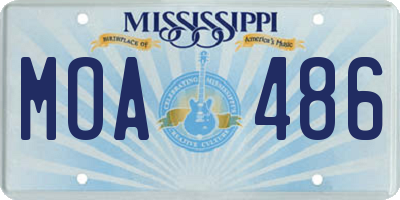MS license plate MOA486