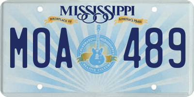 MS license plate MOA489