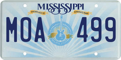 MS license plate MOA499