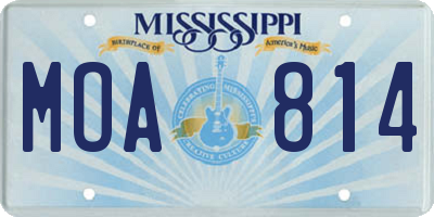 MS license plate MOA814
