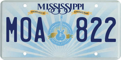 MS license plate MOA822