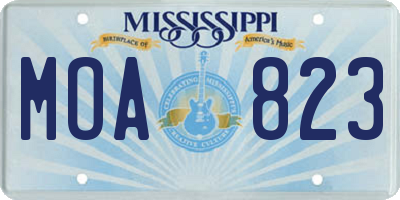 MS license plate MOA823