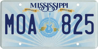 MS license plate MOA825