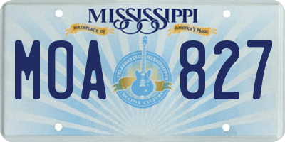 MS license plate MOA827