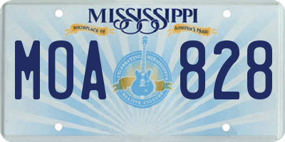 MS license plate MOA828