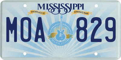 MS license plate MOA829