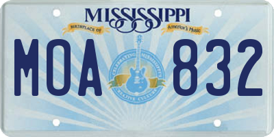 MS license plate MOA832