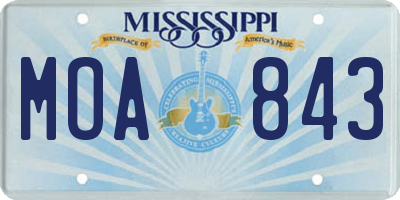 MS license plate MOA843