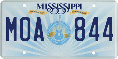 MS license plate MOA844