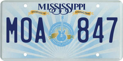 MS license plate MOA847