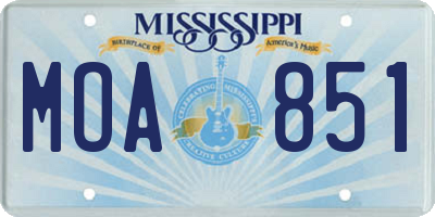MS license plate MOA851