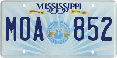 MS license plate MOA852