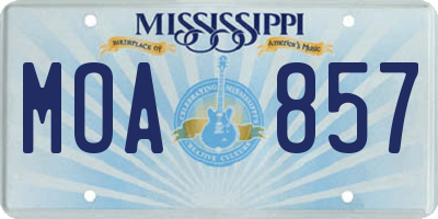 MS license plate MOA857