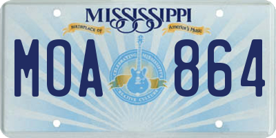 MS license plate MOA864