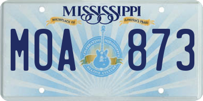 MS license plate MOA873