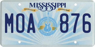 MS license plate MOA876
