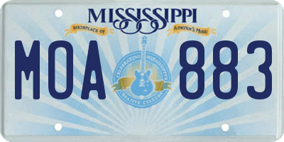 MS license plate MOA883