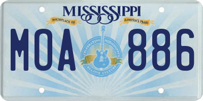 MS license plate MOA886