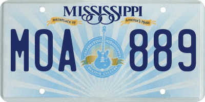 MS license plate MOA889
