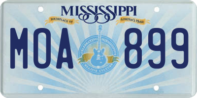 MS license plate MOA899