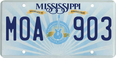 MS license plate MOA903