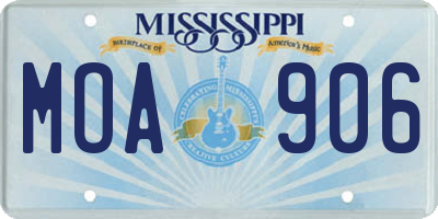 MS license plate MOA906