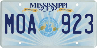 MS license plate MOA923