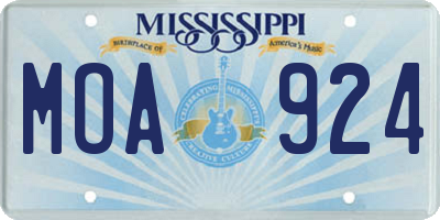 MS license plate MOA924