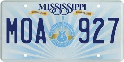 MS license plate MOA927
