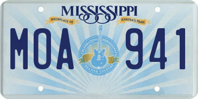 MS license plate MOA941