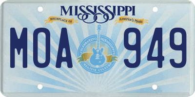 MS license plate MOA949