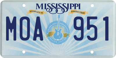 MS license plate MOA951
