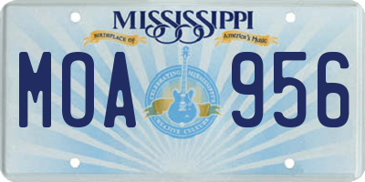 MS license plate MOA956