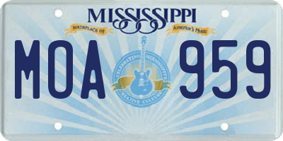 MS license plate MOA959
