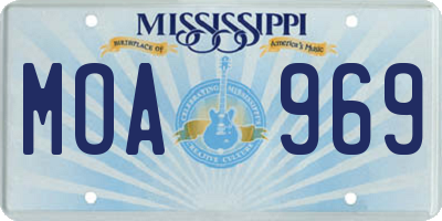 MS license plate MOA969