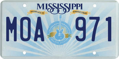 MS license plate MOA971