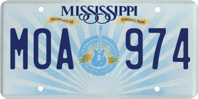 MS license plate MOA974