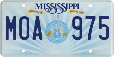 MS license plate MOA975