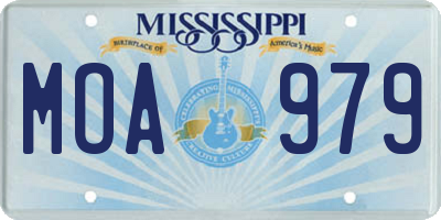 MS license plate MOA979