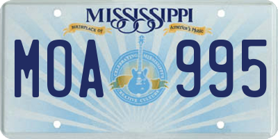 MS license plate MOA995