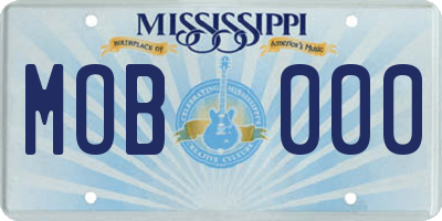 MS license plate MOB000