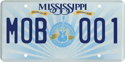 MS license plate MOB001