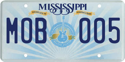 MS license plate MOB005