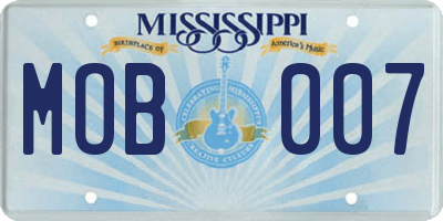 MS license plate MOB007